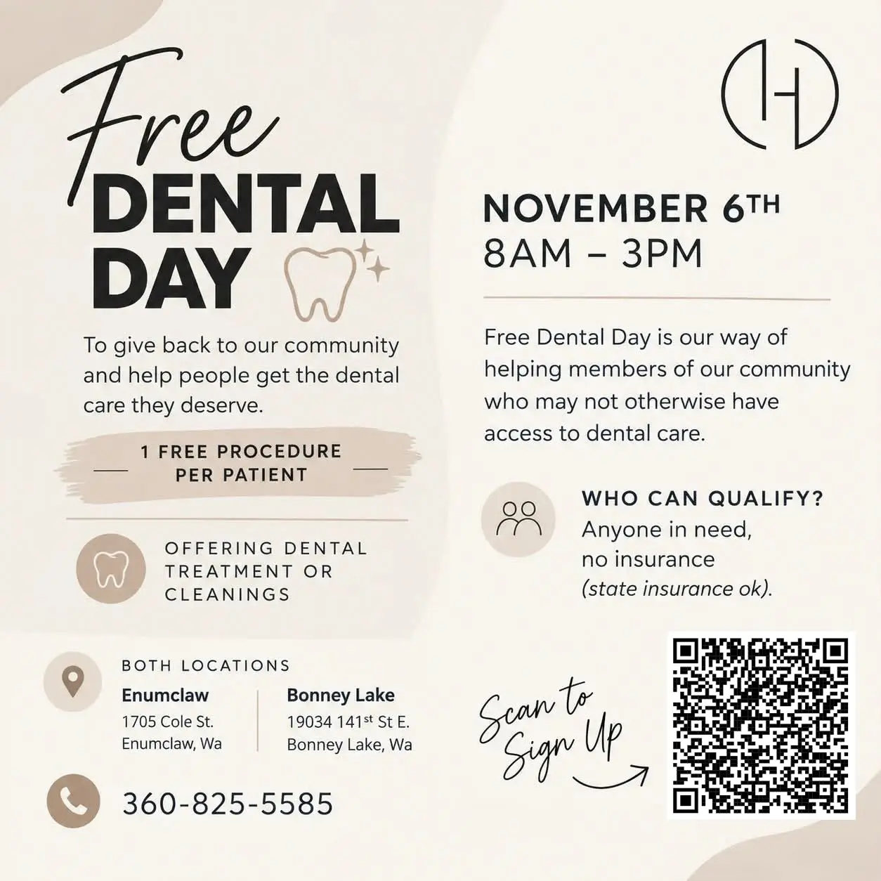Free Dental Day: Giving Back to Our Enumclaw & Bonney Lake Community